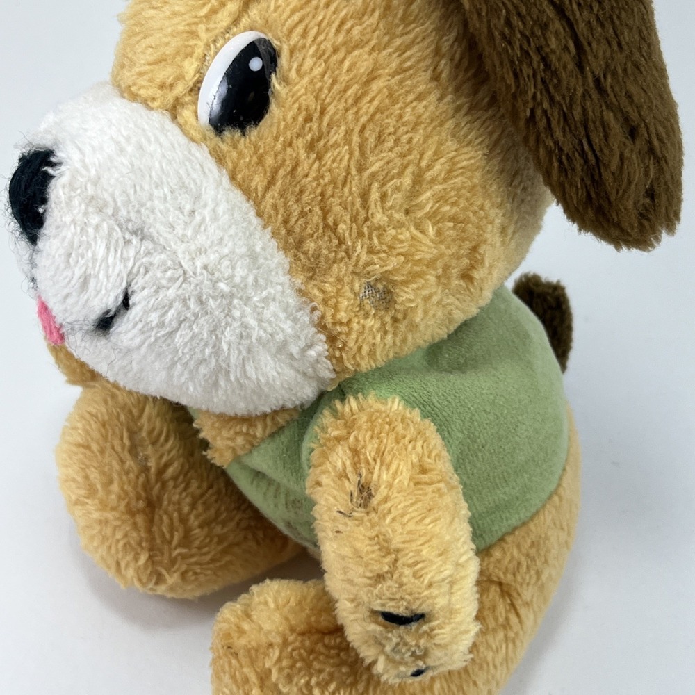 Dakin I'm Your Little Rascal Puppy Plush Dog Tan Brown Green Shirt Vintage 1977 - Picture 10 of 10